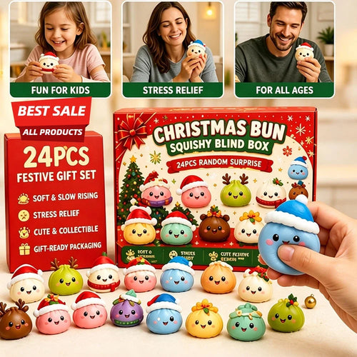 24‑Days Christmas Dumpling Advent Calendar Gift Set, Holiday Countdown Ornaments, Festive Party Favor Gifts Squishies